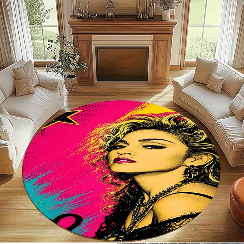 Marilyn Monroe Print Rond Tapijt, Wasbaar Vloerkleed, Voor Entree Slaapzaal Wasruimte Kantoor Studeerkamer, Woondecoratie Verjaardag Kerstcadeau