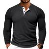 Men's Solid Color Round Neck Long Sleeve T-shirt Casual Sports Raglan Top