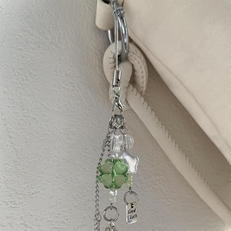 Cute Fruit Keychain Creative Summer Watermelon Pendant Key Chain Beaded Mobile Phone Anti-Lost Lanyard Bag Decorative Keyring