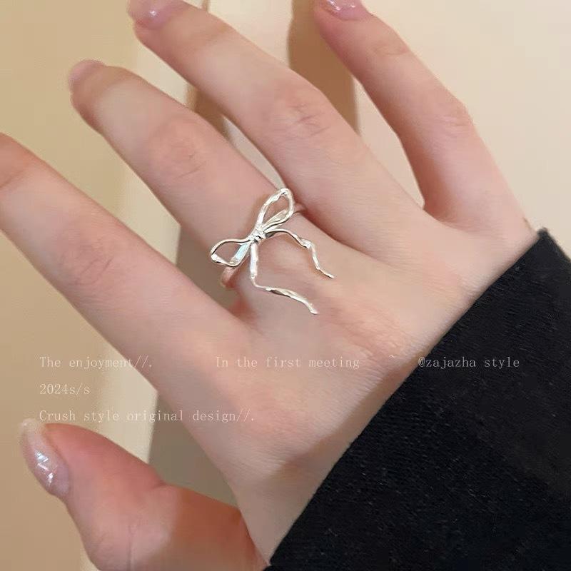 Belted Line Ring for Women, High-end Style, Index Finger Ring, Niche Design, Adjustable Ring