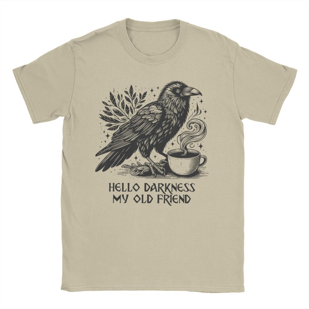 Hello Darkness My Old Friend Huntrix for Men Women T Shirts Crow Kpop Demon Hunters Novelty Tees T-Shirts Pure Cotton Clothes