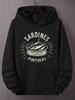 Plus Size Black Sardines Portugal Graphic Hoodie - Relaxed Fit Casual Pullover with Front Pocket