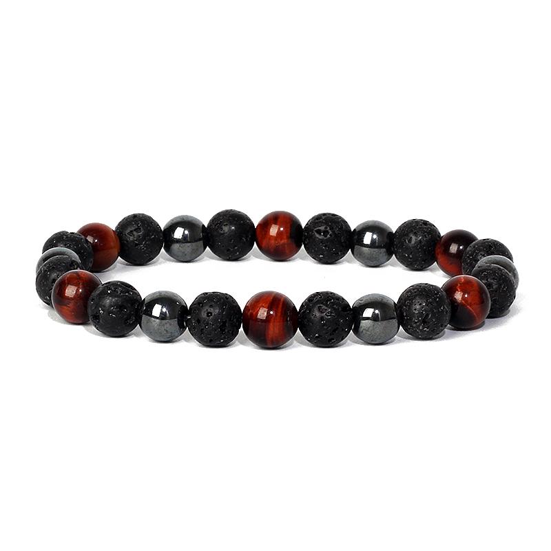 Facted Obsidian Hematite Tiger Eye Bracelets for Magnetic Health Protection Soul Jewelry Nature Stone Beads Bracelet Men Pulsera