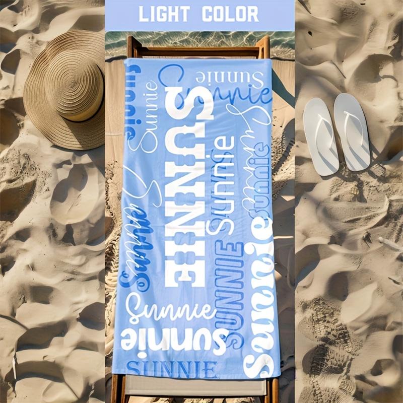 Personalized Beach Towel Custom Name/Logo Oversized Microfiber Beach Towel Thin Quick Dry for Beach Swimming Yoga Bath Sports
