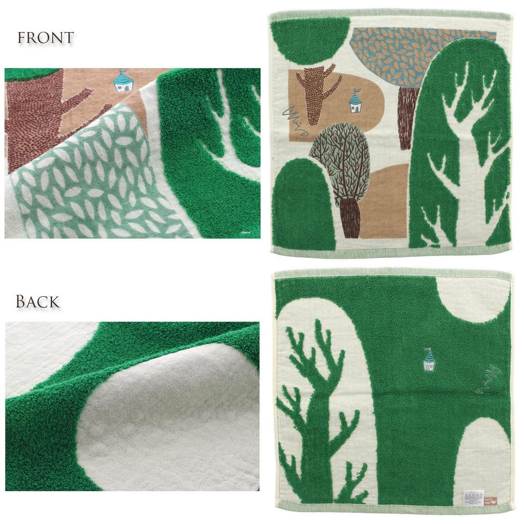 Kusunokibashi Monori Morita MiW Forest House Wash 34 X 35 Cm Towel, Green, A-65603-51-G,