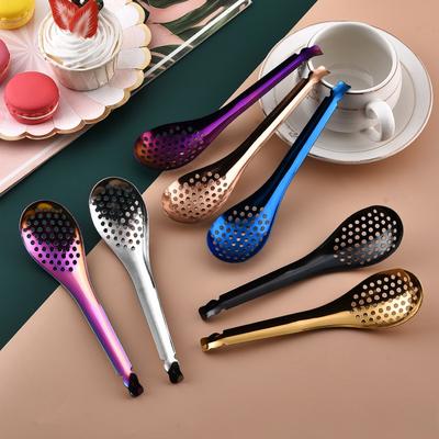 410 Stainless Steel Kitchen Spoon With Holes Cuisine Caviar Builder Roe Sauce Strainer Spoon Durable Kitchen Cooking Gadgets