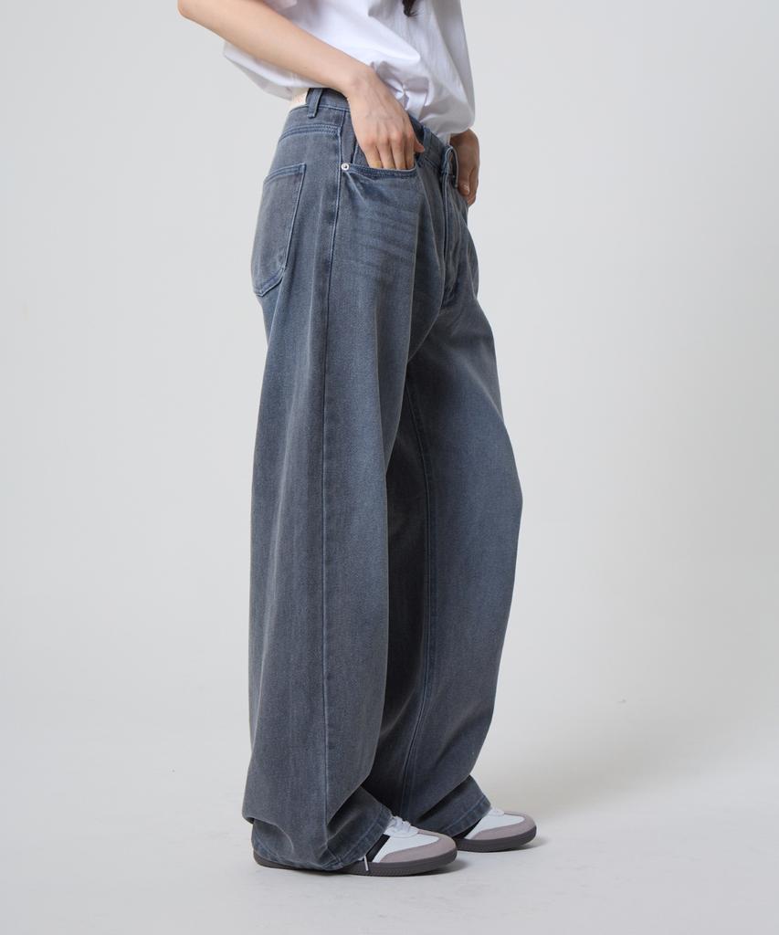 UNKNOWN PLANET Daily Wide Pigment Pants Gray
