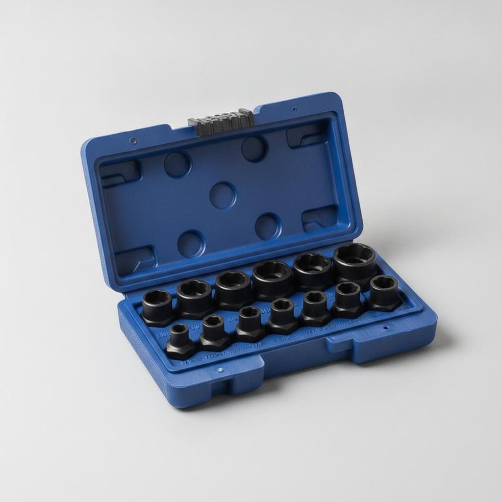 Heavy Duty Bolt Extractor Kit | Nut and Set, for Mechanical Maintenance 40CR 13PC