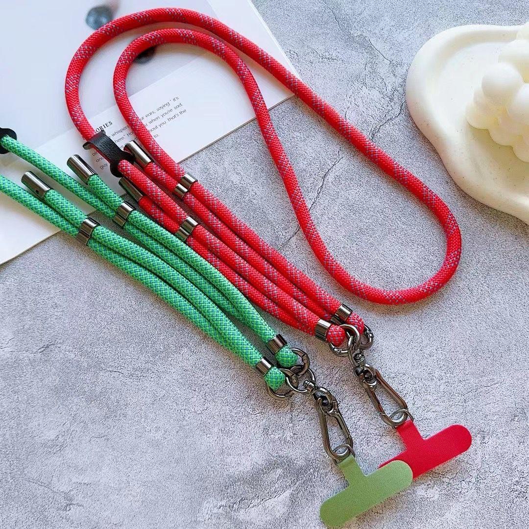 

8mm Thick Adjustable Phone Lanyard Twill Pattern Neck Strap with Tether Tab,Total Length: 140cm Colorful