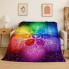Rainbow Chakra Yoga Mandala Meditation Flannel Blanket Soft Throw Blanket for Bedroom Living Room Bed Travel Camping Picnic Nap