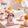 Halloween Paper Towel Holder Wooden Holder, Cute Patchwork Ghost Napkin Stand, Party Supplies Rustic Roll Dispenser for Kitchen Dining Table