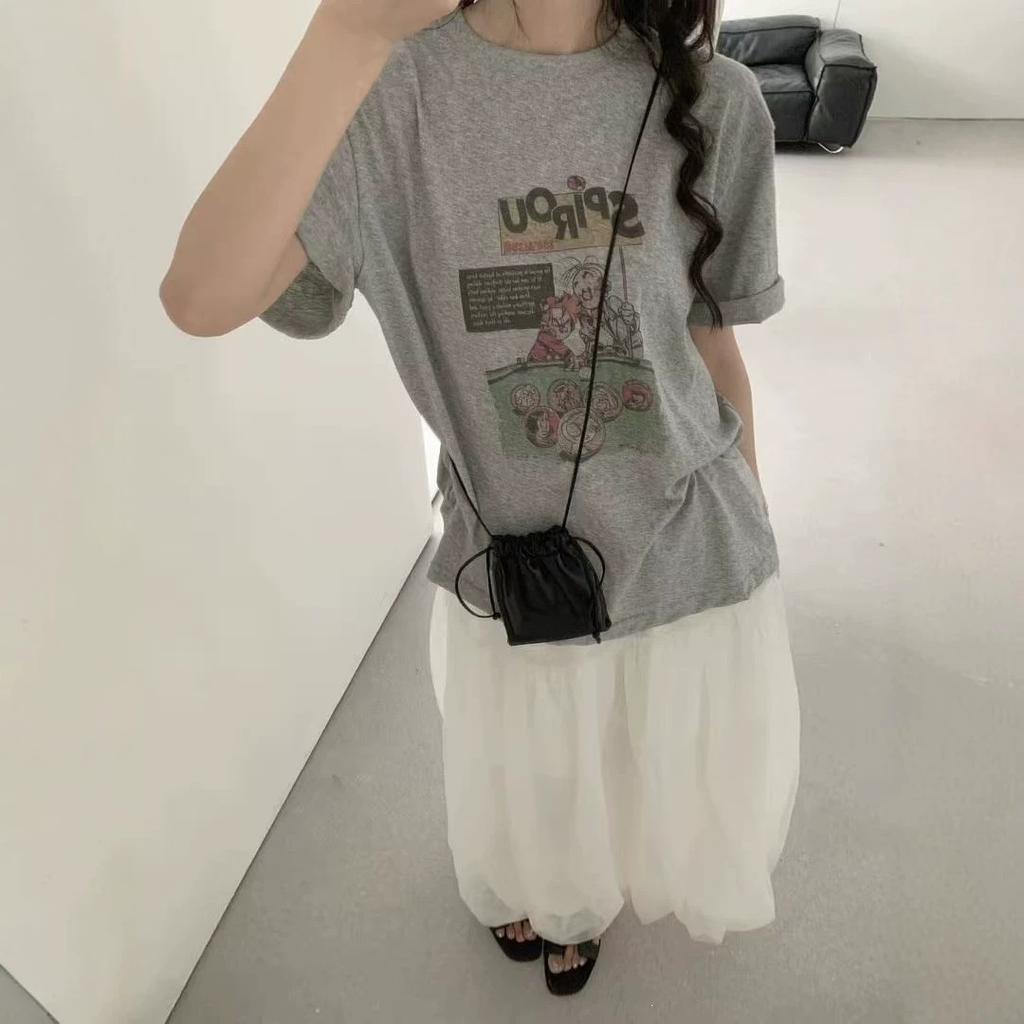 Spring New Style Casual Versatile Round-neck Printed Short-sleeved T-shirt Top