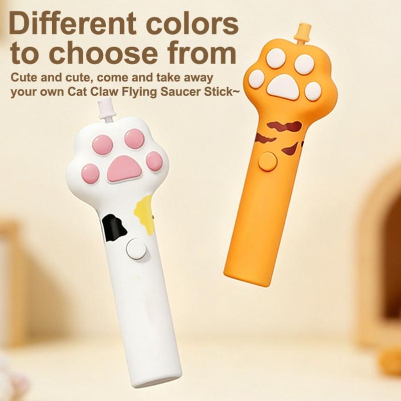 Electric Flying Saucer Cats Chasing Teasing Toy for Indoor Cats Hunting with LED Light BoInteracredom Pet Engagement Toy
