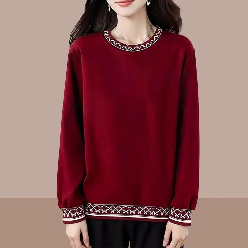 Women S Vintage Plus Size Crew Neck Pullover Long Sleeve Sweatshirt