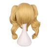 Professional  Long Wavy Cosplay Mixed Blonde Wig With 2 Ponytails Synthetic Hair Wigs
