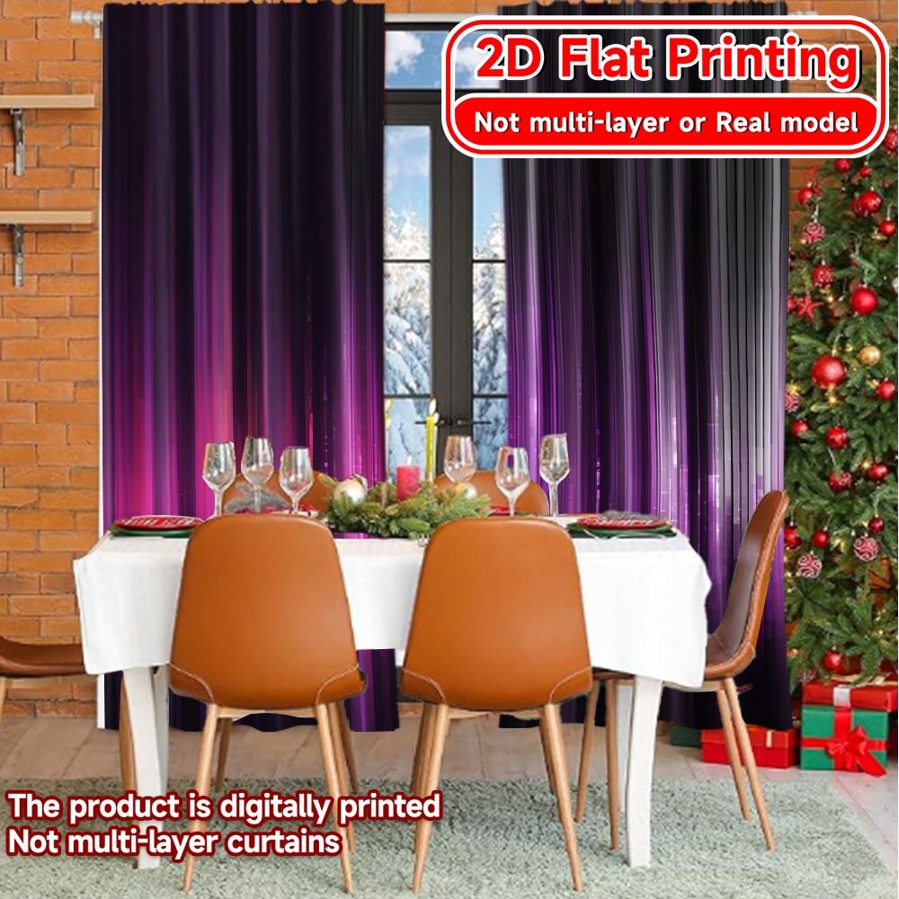 2D Flat Printing,2pcs Neon Cascades Popular Curtains&Drapes Fabric Curtains Festive for Living Room, Bedroom, Office, and Cafe