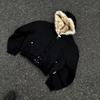 Y2K Amerikanisch Schwarz Retro Wollkragen Verdickt Baumwolljacke Herren und Damen Mode Punk Vintage Streetwear Lockere Freizeitjacken