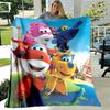 Super Wings Blanket Cartoon Child Flannel Throw Blankets Micro Fleece Cozy Plush Covers for Bed Car and Home Decoration