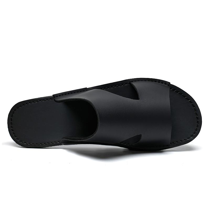 Fashion New Men's Slippers Summer Outer Walking Shoes Non-Slip Casual Straight Slippers Unique Leather Cool Slippers Mens Slip on Shoes