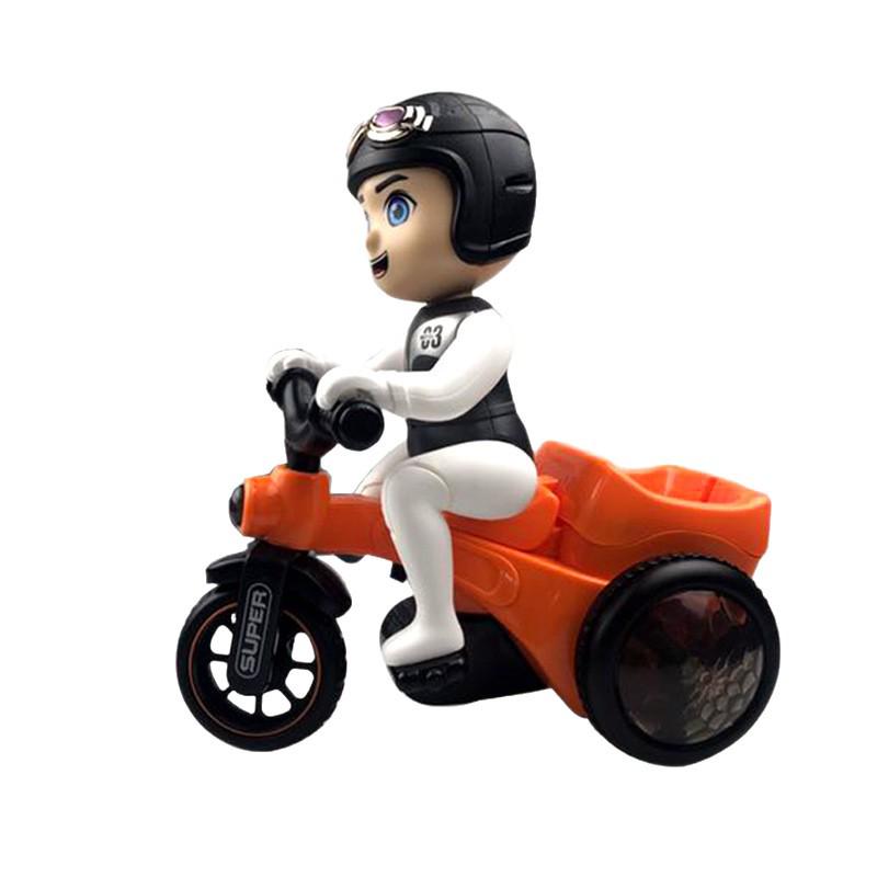 Children's 360-Degree Rotating Electric Tricycle Toy with Lights and Music.