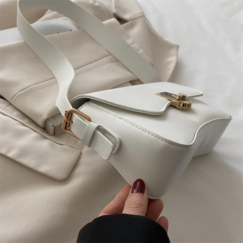 Classic Women's Crossbody Shoulder Bags 2025 Summer Autumn Textured PU Leather Small Square Bag Lady Daily Commuter Satchel Handbags
