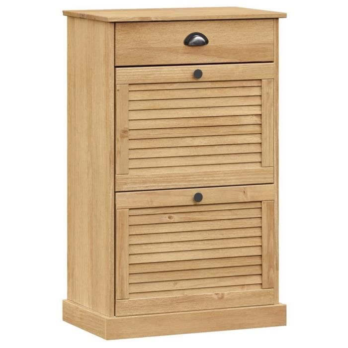 VidaXL Armoire à chaussures VIGO 60x35x96 cm bois massif de pin 353169