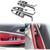 Carbon Fiber Style Window Switch Panel Cover Car Side Window Door Lock Switch Panel Trim Compatible with Genesis G70 2017-2024 Accessories