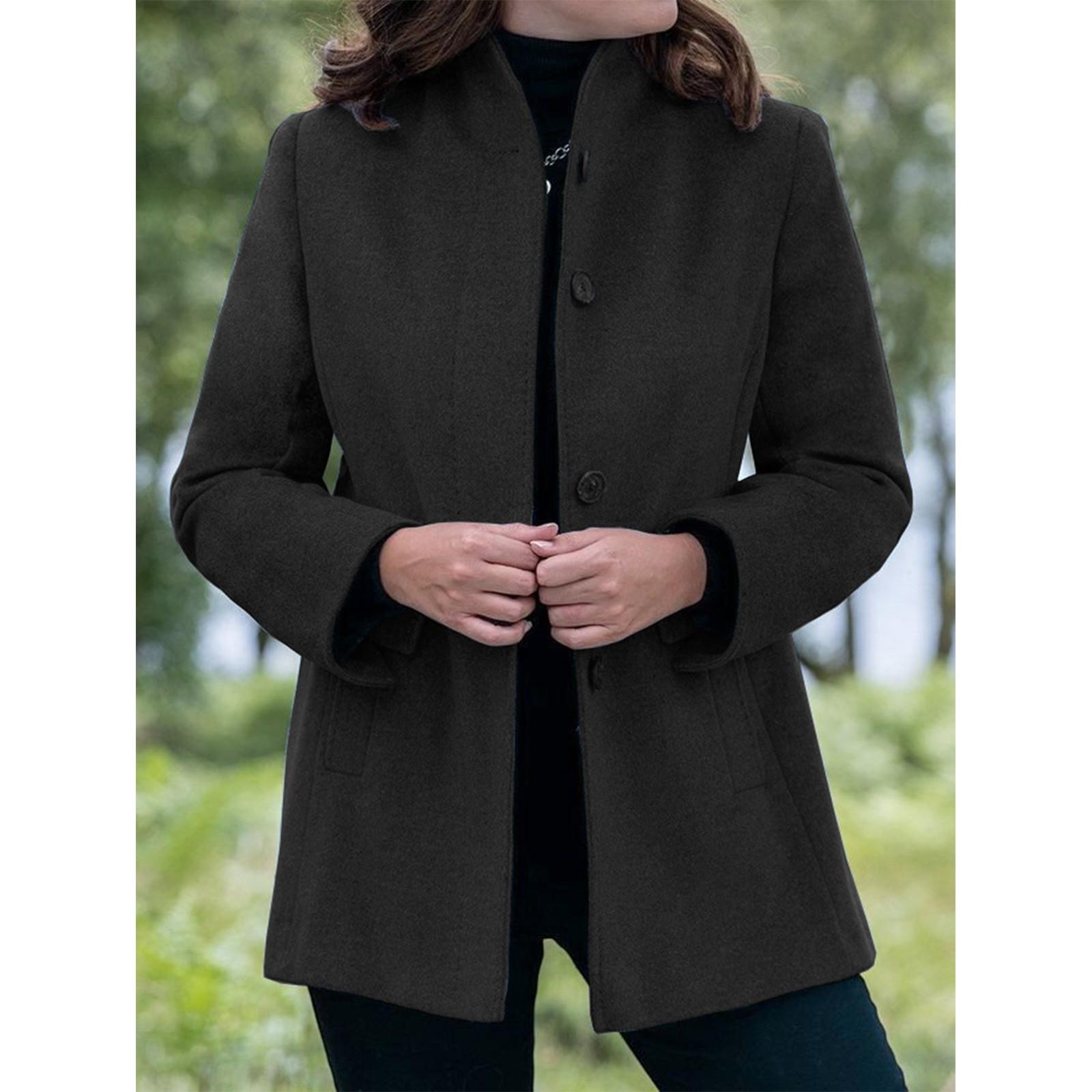 

Длинный рукав женский однотонный топ с капюшоном легкая куртка пальто зима и осень S чёрный