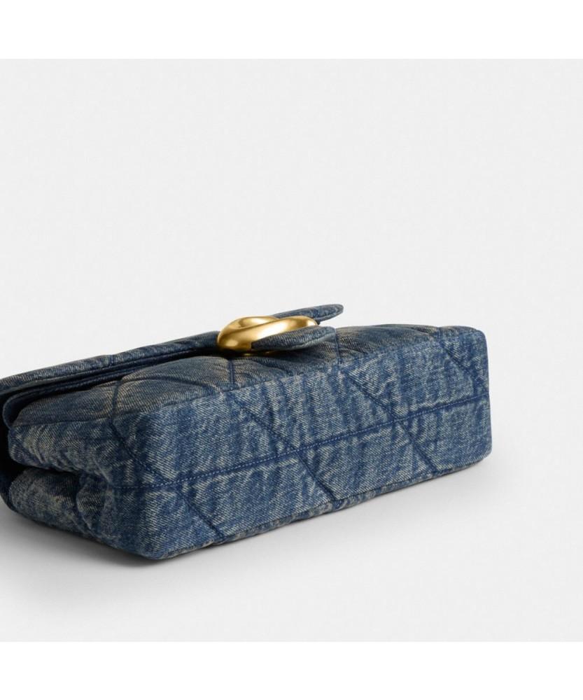 Coach Tabby Shoulder Bag 26 In Regenerative Cotton Denim With Quilting Ccx38 B4Ymw
