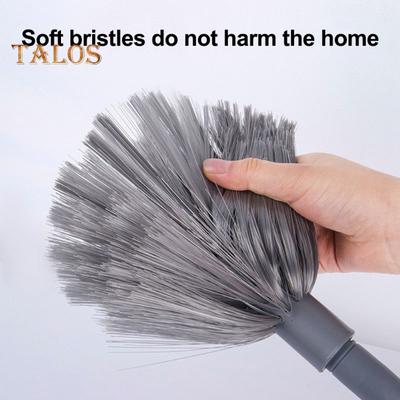 Dust Duster with Extension Pole Stainless Steel Telescopic Cleaning Tool Space-Saving Multi-Purpose Cleaning Brush