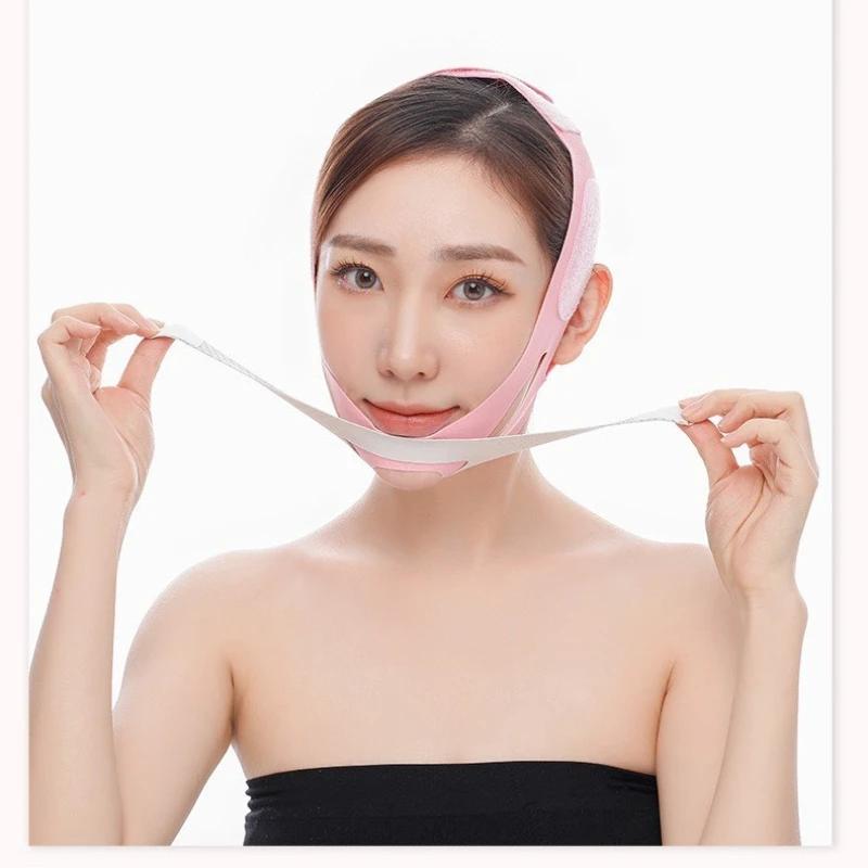 Nastavitelný pás pro podporu obličeje – Opakovaně použitelný protiskluzový podbradní popruh pro jemné tvarování čelisti a pohodlnou podporu pokožky