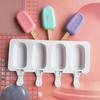 Forma na zmrzlinu se 4 dutinami Potravinářská kvalita Nepřilnavý Nepřilnavý bez BPA Free DIY opakovaně použitelný výrobník na letní zmrzlinu