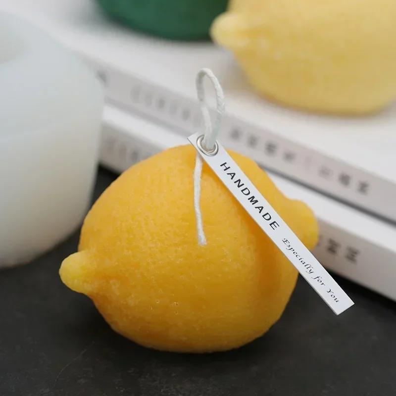 Simulation Lemon Fruit Silicone Mold DIY Aromatherapy Candle Wax Soap Fondant Mould Handmade Craft Baking Tools Home Supplies