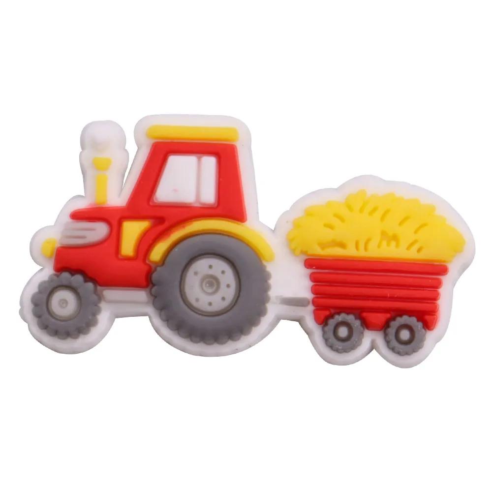 1Pcs PVC Mix Construction Vehicle Excavator Boys Buckle Clog Cool Children Cranes Car Shoe Charms Accessories Shoe Charm