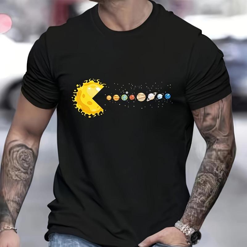 

Summer plus men s round neck 3D printed T-shirt with casual, simple and relaxed style suitable for daily wear and vacation L