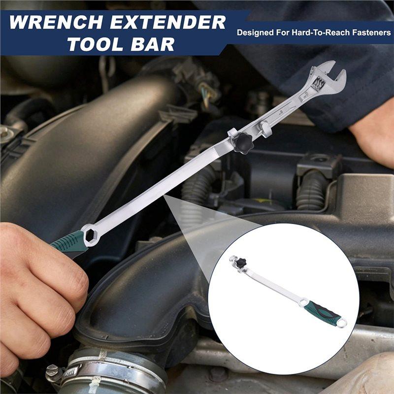 ABKP-Wrench Extender Tool, Torque Adapter Extension Bar 15.7" Long, Non-Slip Grip For Tightening & Loosening Nuts/Bolts