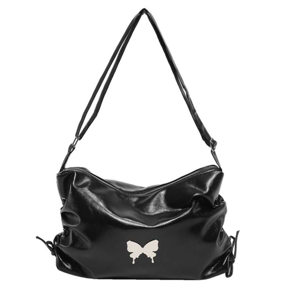 

Handbag Y2k Shoulder Bag PU Leather Bow Underarm Bag Elegant Butterfly Crossbody Bag Shopping