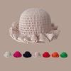 Colorful Crochet Ruffle Bucket Hat Warm Stretch Knit Hat New Year Celebration Women'S Fashion Handmade Beanie Hat Tool Tentacle
