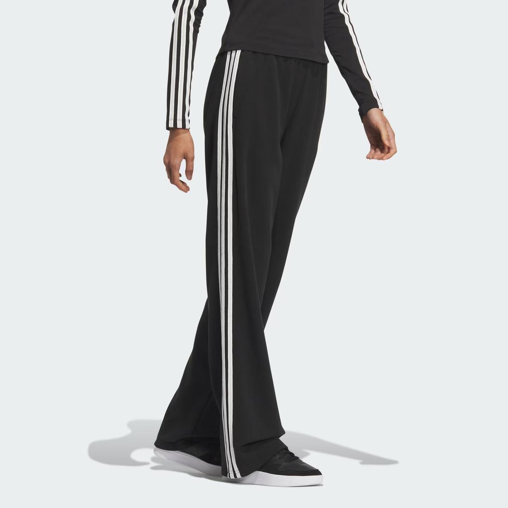 adidas FW24 Knit Joggers 3-Stripes Series Lace-Up Retro Sports Straight-Leg Casual Pants Women Bottoms Black JN0762