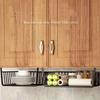 1pc hanging mesh basket iron material large capacity hanging cabinet under wall hanging wardrobe storage basket kitchen tools