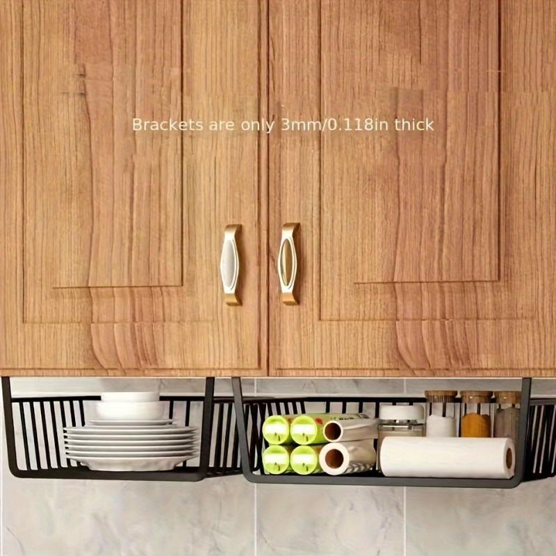 1pc hanging mesh basket iron material large capacity hanging cabinet under wall hanging wardrobe storage basket kitchen tools