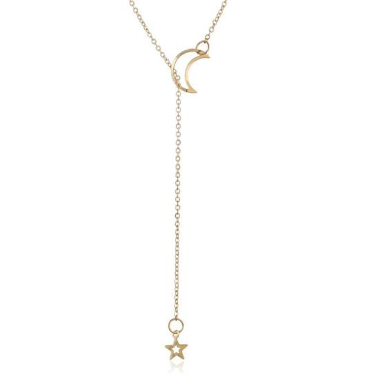 Moon Shape Star Pendant Luxury Clavicle Chain Necklace