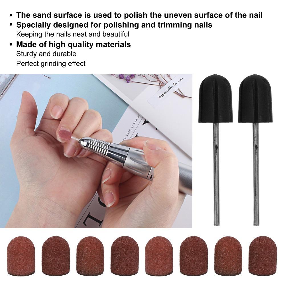 50 Pieces Set Replacement Bands Nail Drill Bits 80# Grit Nail Grinding Heads  For Manicures
