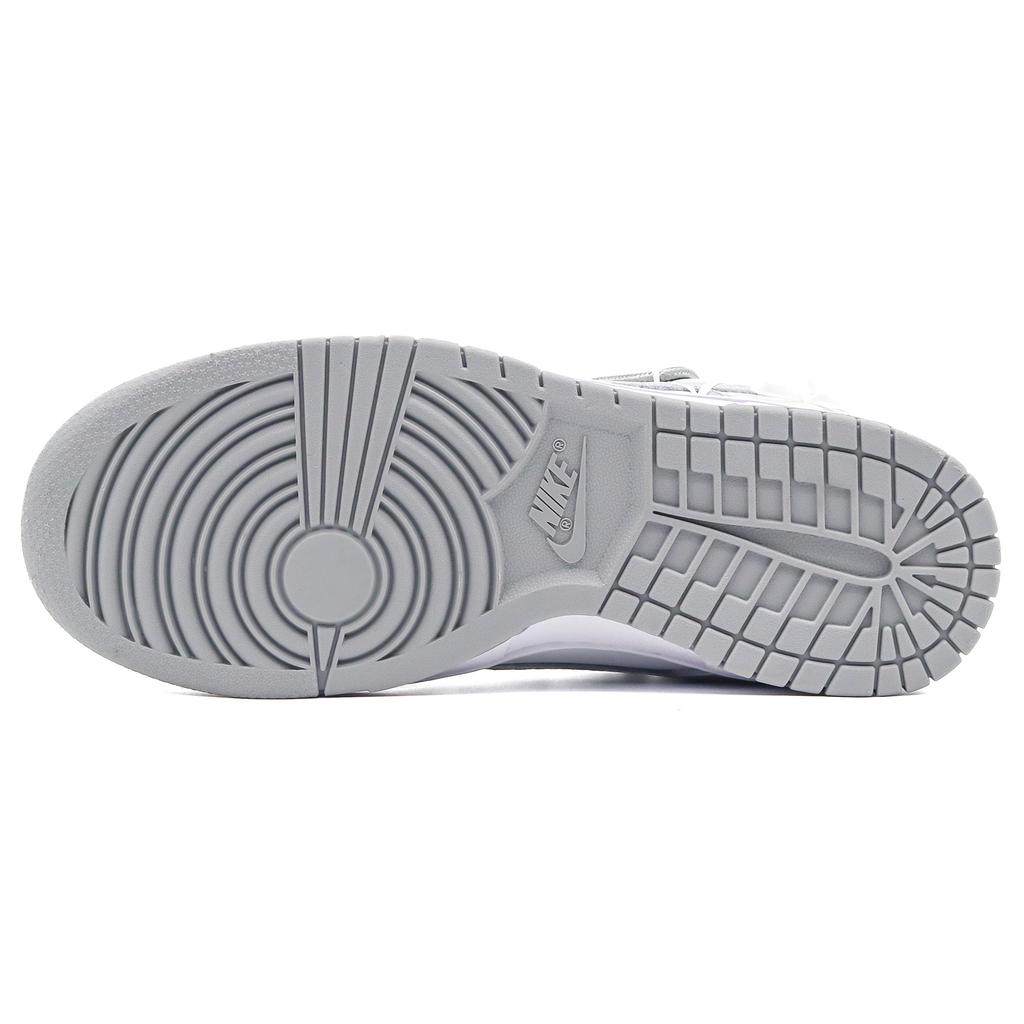 Nike Dunk Leather Slip Resistant Cushioning Abrasion Resistant Low top Skateboard Shoes Women's White Silver DH9765-102(Team52-S-BOX)