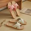 Trendy Linen Women's Slippers 2024 Summer New Design Sense Breathable Flat Bottom Anti Slip Wear Casual Slippers Zapatos Mujer