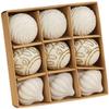 Set Of 9 Velvet Flocked Christmas Baubles For Tree With PS Material Soft Touch Ornaments For Seasonal Decoration