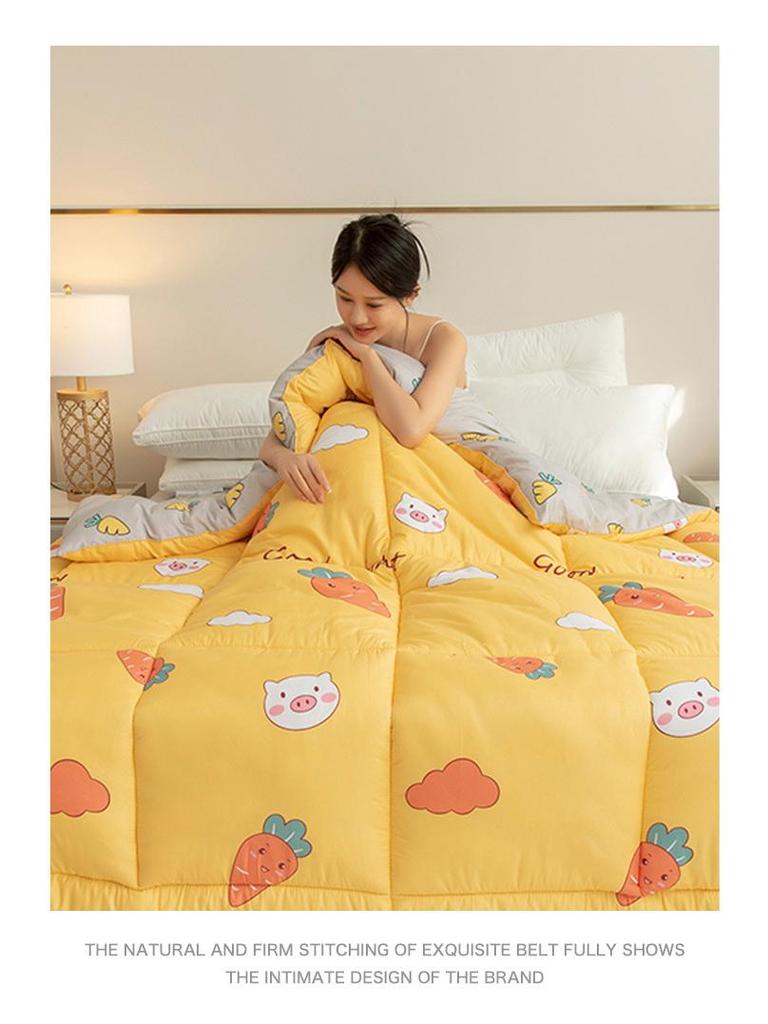 All-Season Machine Washable Cotton Quilt for Dorms: Perfect for Spring, Autumn, and Winter In Twin or Double Sizes