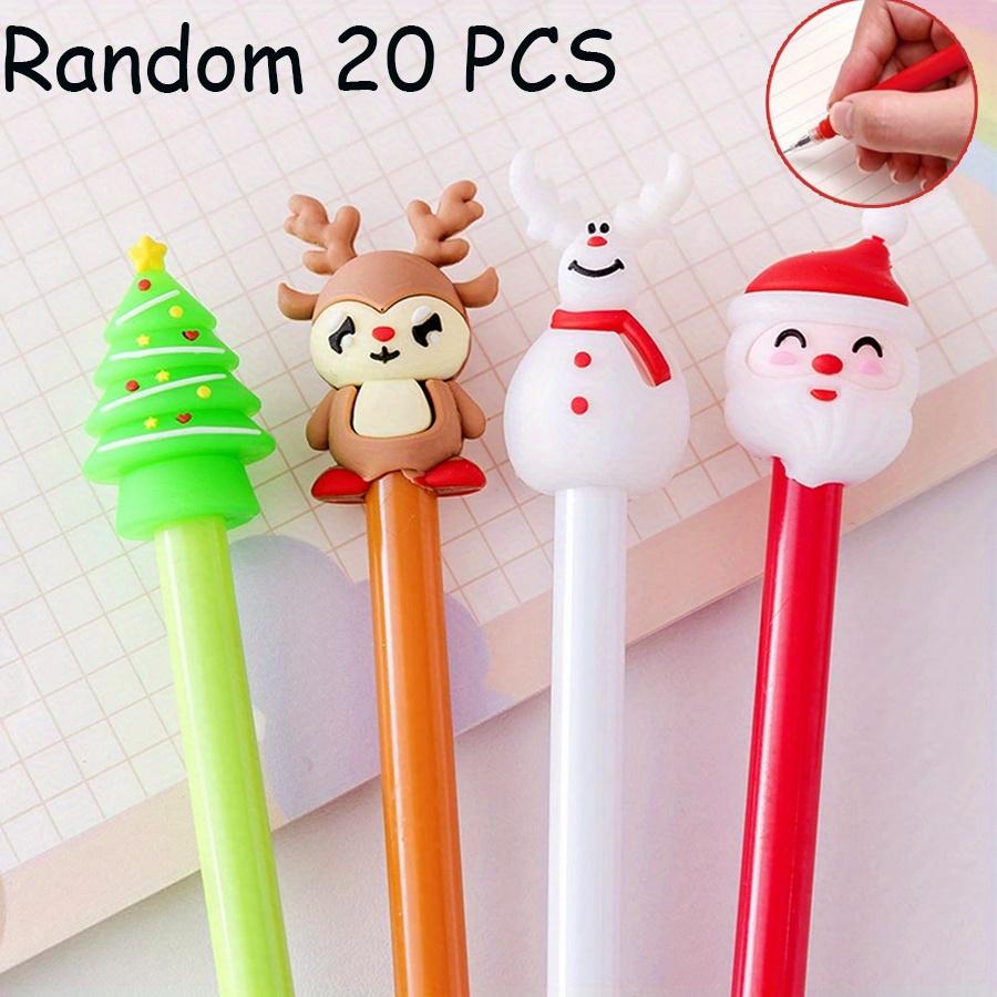 4/ 20 PCS Cartoon Christmas Theme Water Based Pen 0.5mm Black Funny Novelty Santa Claus Design Good Quality Student Essential Back To School