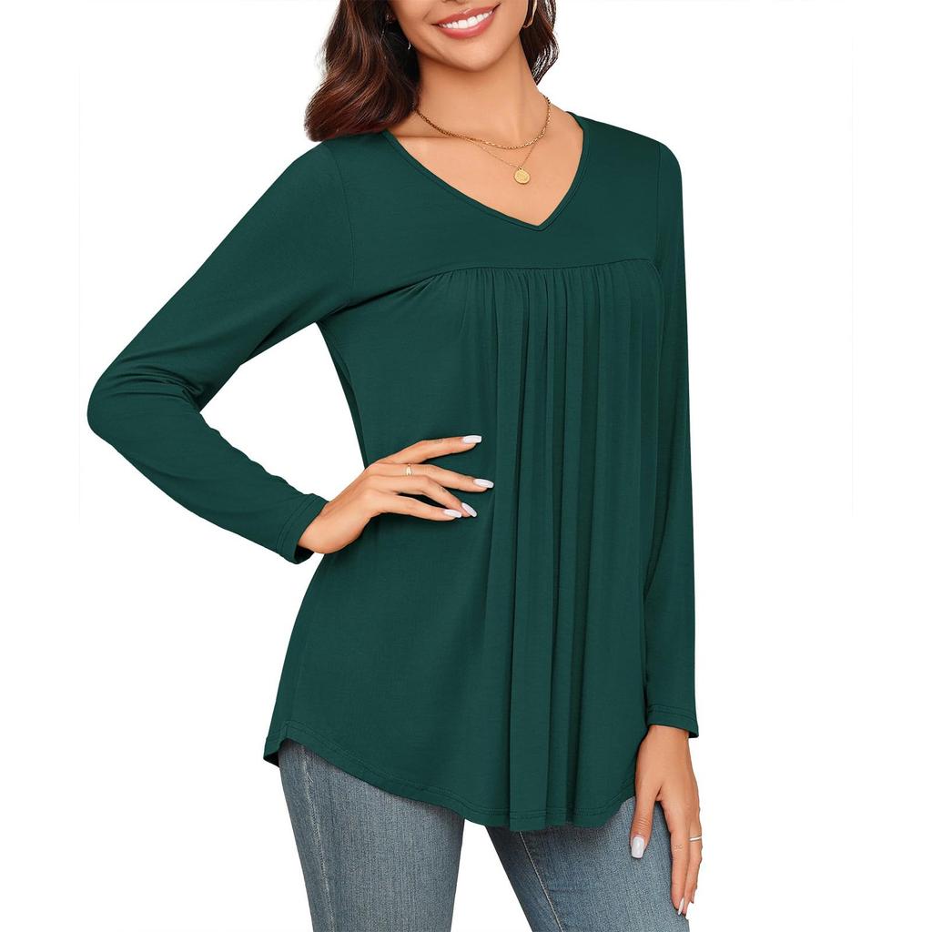 Women's T Shirt Tee  Long Sleeve Daily Weekend Fashion Basic V- Neck Regular Top