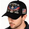 Patriotic Embroidered Baseball Cap 250th Anniversary Machine Washable Adjustable Strap For Adults